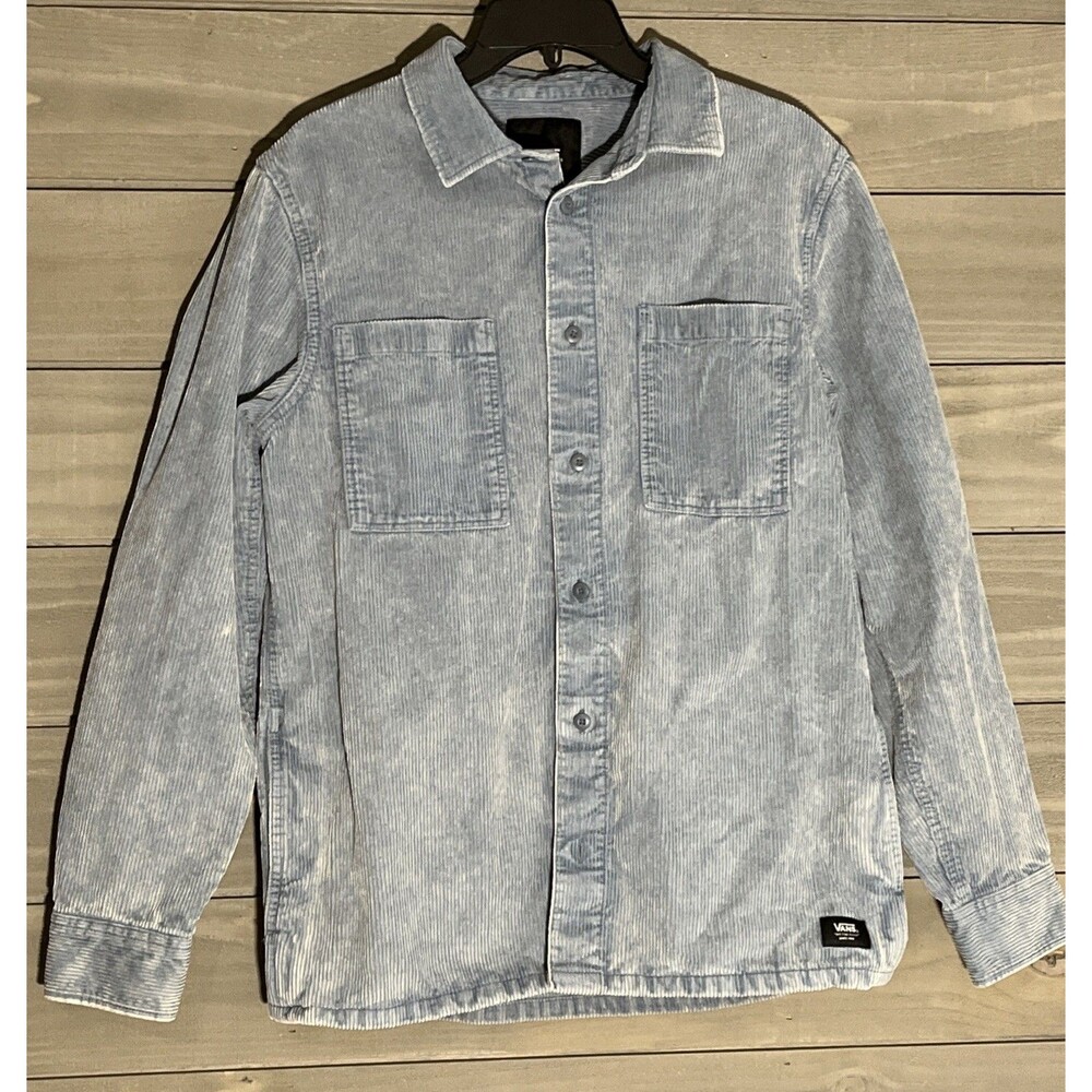 Vans Blue Corduroy Shirt Shacket Mens S Excellent Condition Skater Indie